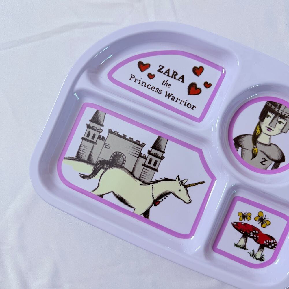 Zara The Princess Warrior & Unicorn Little Kingdom Divided Melamine Plate (1)